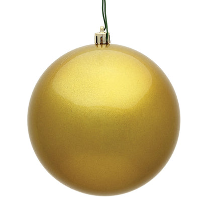 4" Shatterproof Ball Ornament - Gold - Shiny - UV Treated 10" (Single)- Candy (UV) — view 3