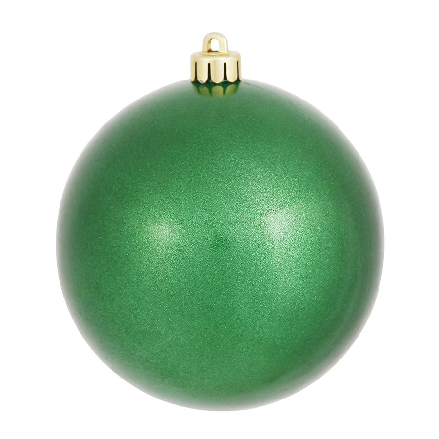 6" Shatterproof Ball Ornament - Green - Candy - UV Treated - Bag of 4 6" (Set of 4)- Candy (UV)