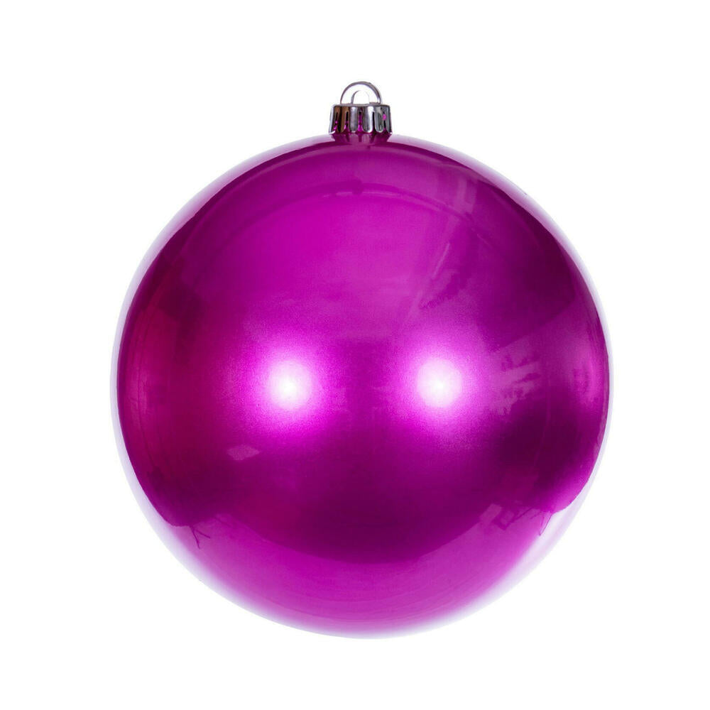 6" Shatterproof Ball Ornament - Hot Pink - Candy - UV Treated - Bag of 4 6" (Set of 4)- Candy (UV) — view 4