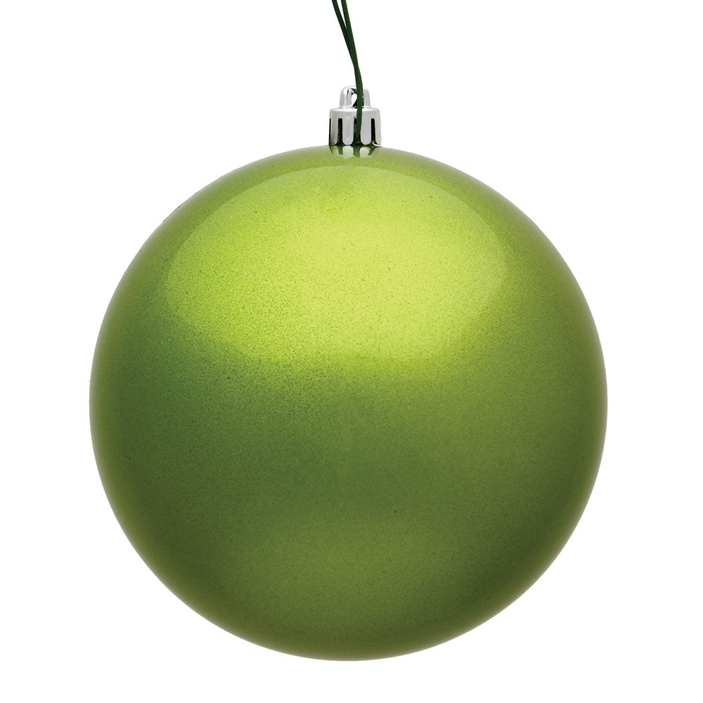 4" Shatterproof Ball Ornament - Lime - Matte - UV Treated 8" (Single)- Candy (UV) — view 3