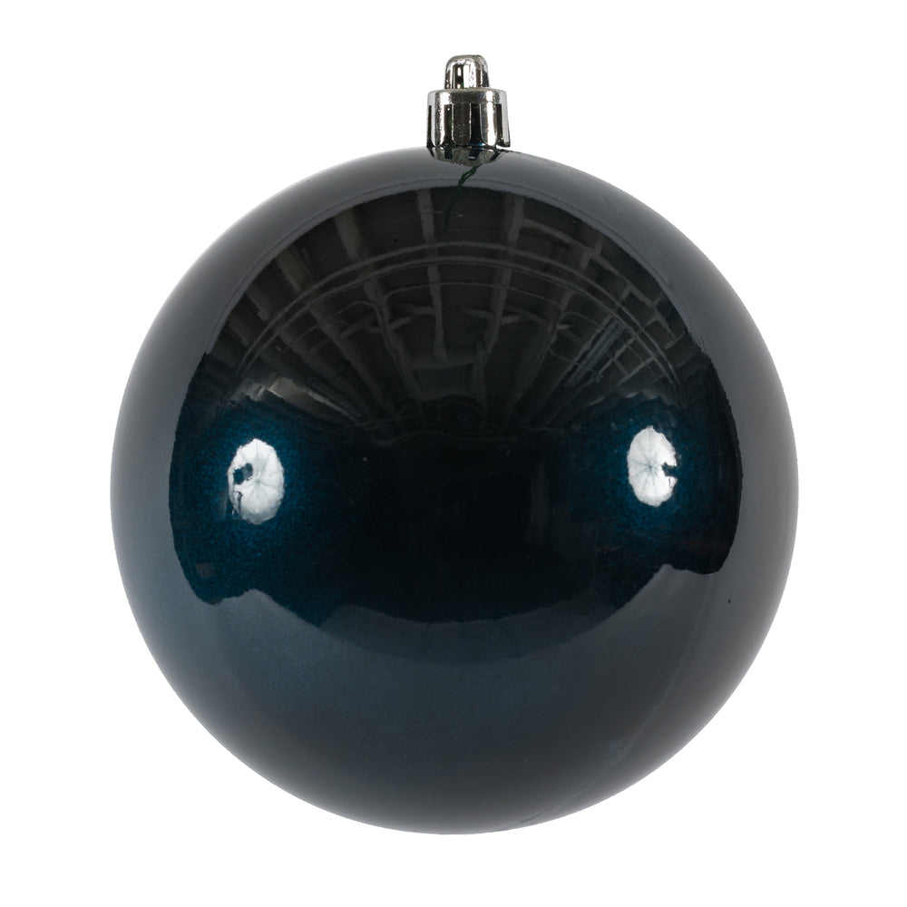 4" Shatterproof Ball Ornament - Midnight Blue - Shiny - UV Treated - Set of 6 4" (Set of 6)- Candy (UV) – Bag of 6 — view 1