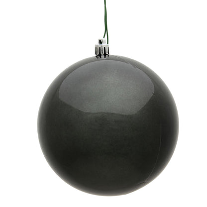 4" Shatterproof Ball Ornament - Pewter - Candy - UV Treated - Bag of 6 — view 1