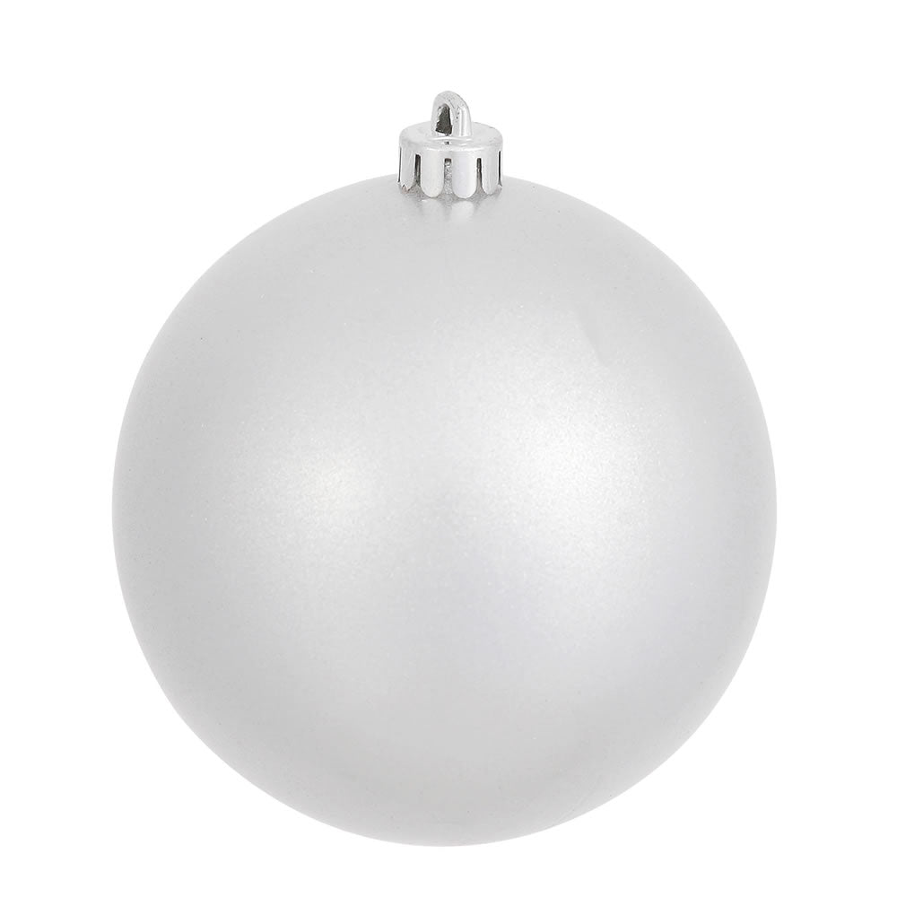 4" Shatterproof Ball Ornament - Silver - Sequin 10" (Single)- Candy (UV) — view 3