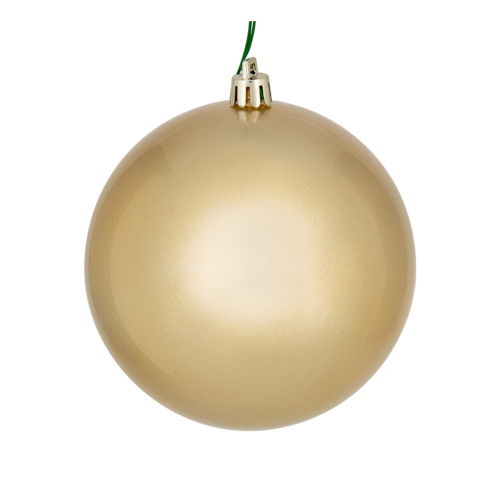4" Shatterproof Ball Ornament - Oat - Glitter - Bag of 6 — view 6