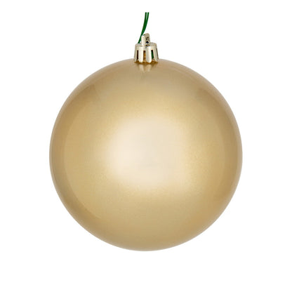 4" Shatterproof Ball Ornament - Oat - Glitter - Bag of 6 — view 6