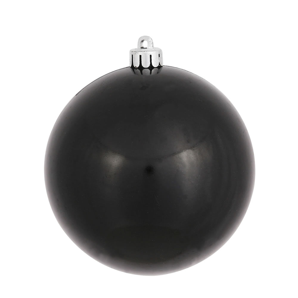 4" Shatterproof Ball Ornament - Black - Matte - UV Treated - Bag of 6 — view 4