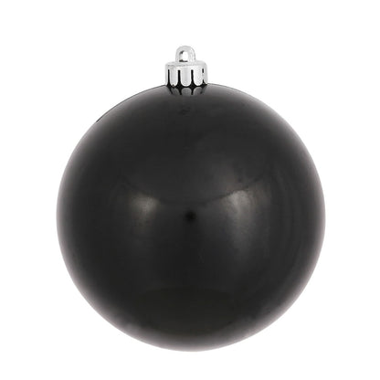 4" Shatterproof Ball Ornament - Black - Matte - UV Treated - Bag of 6 — view 4