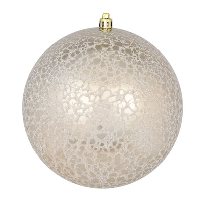 4" Crackle Ball Ornament - Champagne - Set of 6 Champagne — view 4