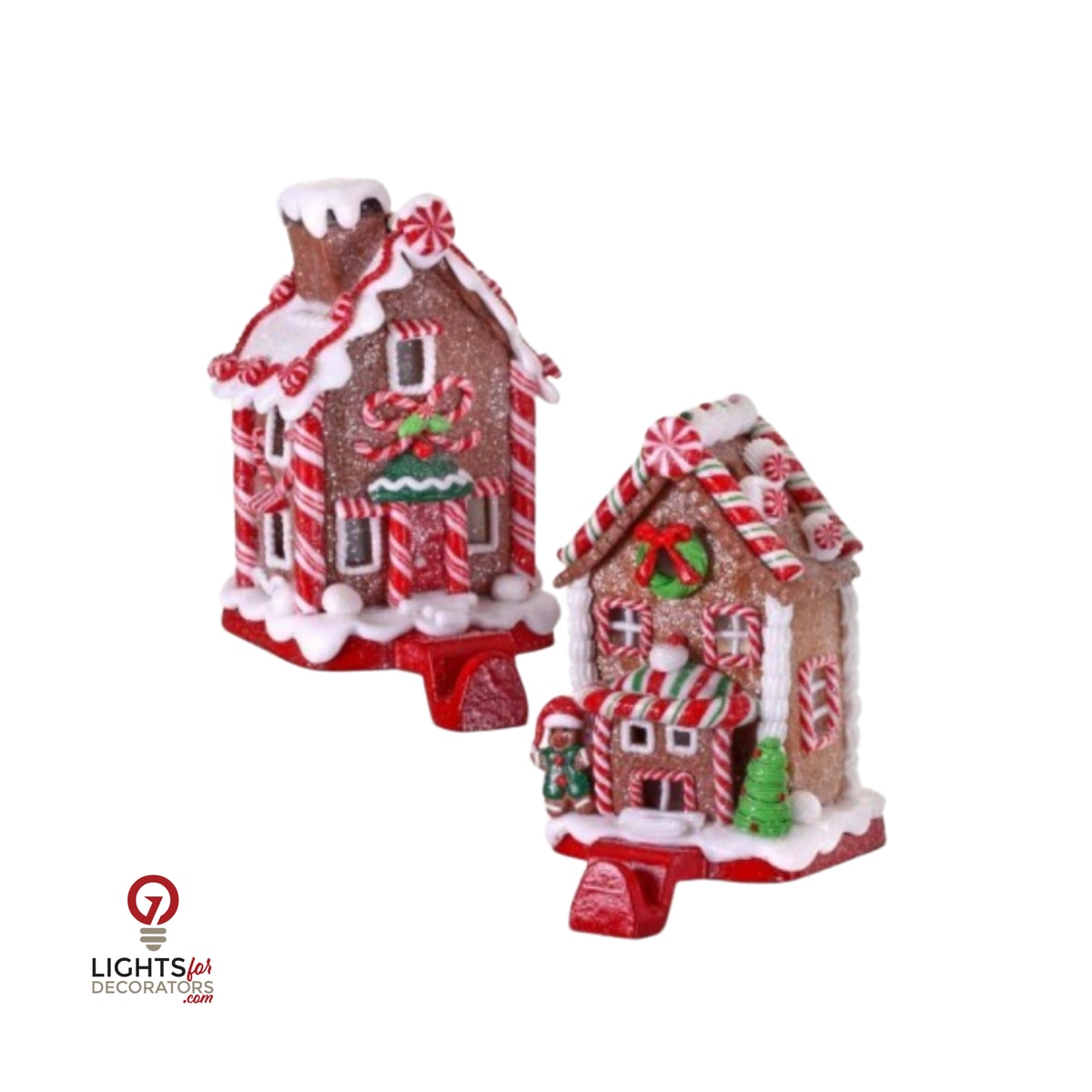 6.5" Stocking Holder - Gingerbread Candy House - Set of 2 — view 2