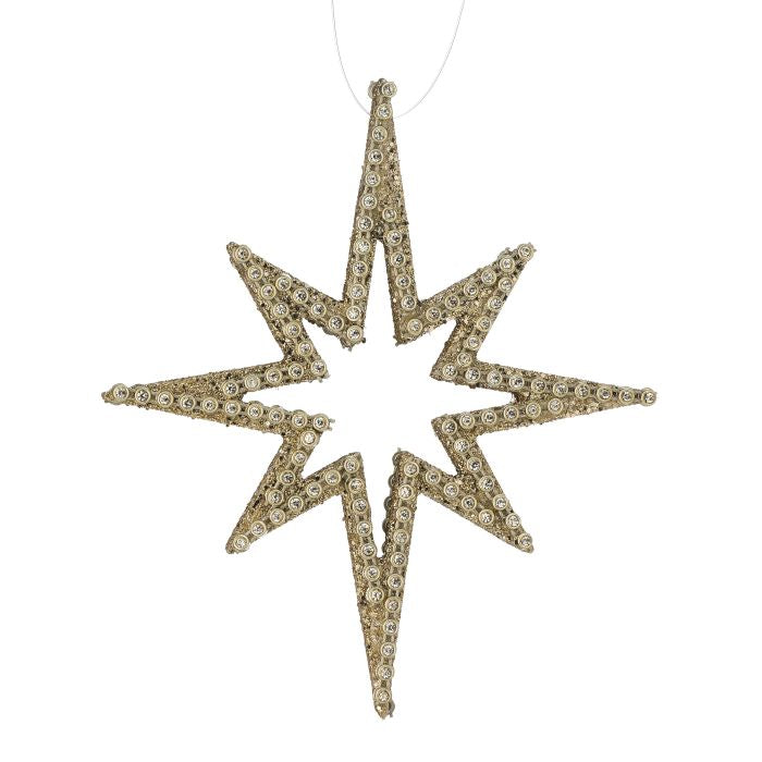 6.25" Jewel Beaded Cutout Star Ornament