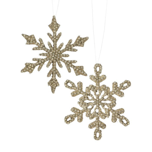 6" Jewel Beaded Snowflake Ornament