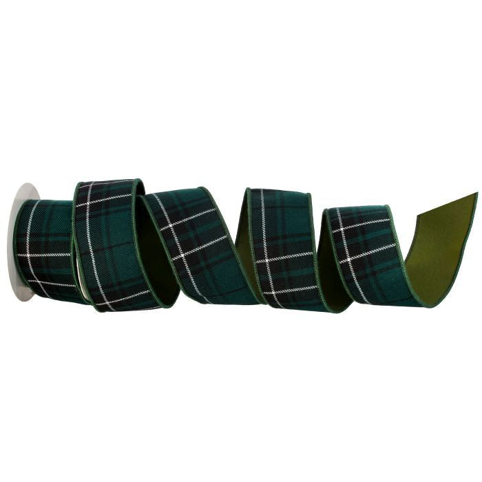 2.5" Ribbon - Plaid Checkered Tafetta Double Fused  - 5 Yards