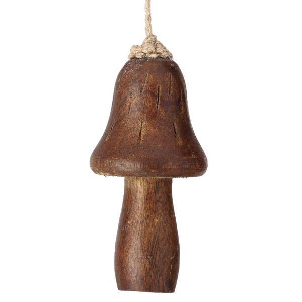 4.5" Mango Wood Mushroom Ornament