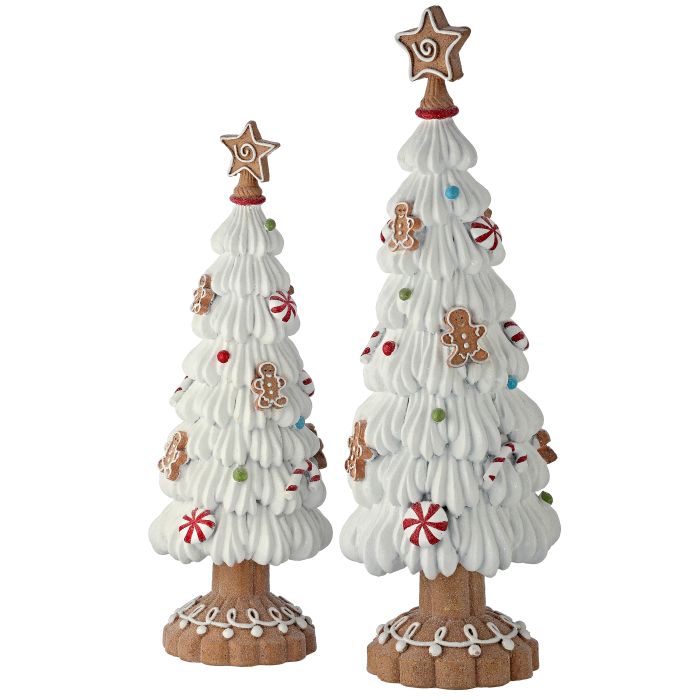 13-15" Resin Sweets Tree  - Set Of 2