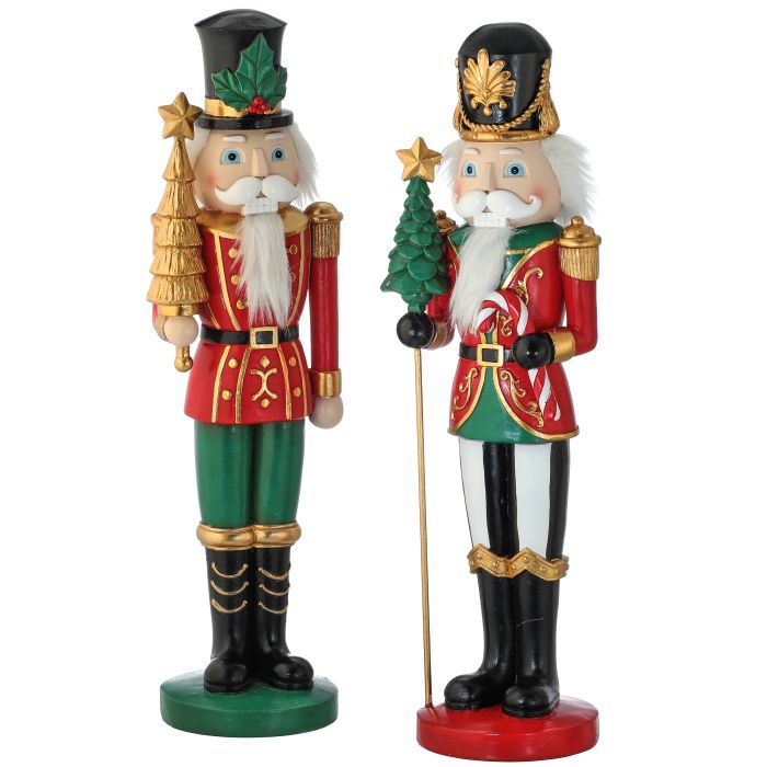 15" Resin Royal Nutcracker  - Set Of 2