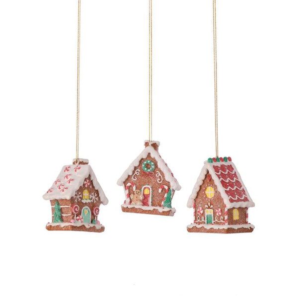 3" Resin Sugar/Spice Gingerbread Ornaments - Set of 3
