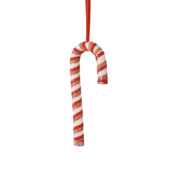 12" Sugar/Spice Gingerbread Candy cane Ornament