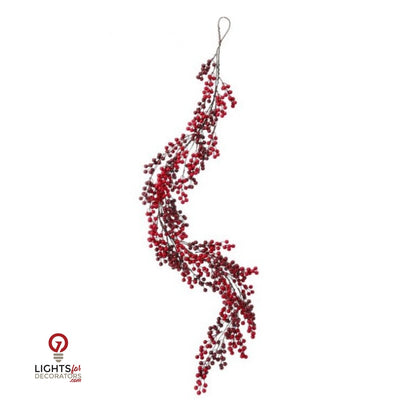 60" Waterproof Red Berry Garland