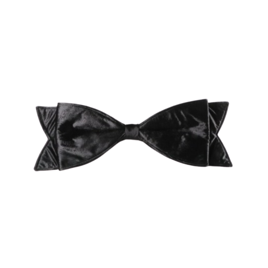 16" Outdoor Velvet Bow Tie Bow - Black - UV Treated Black- 16"