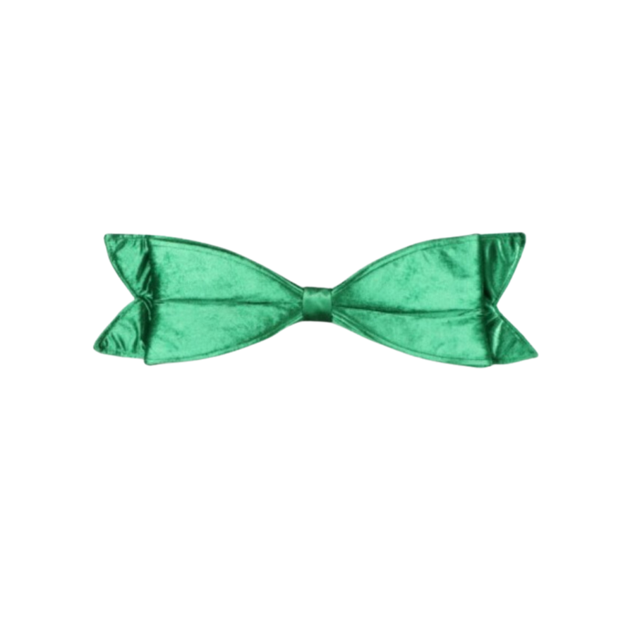 24" Outdoor Velvet Bow Tie Bow - Green - UV Treated Green- 24"