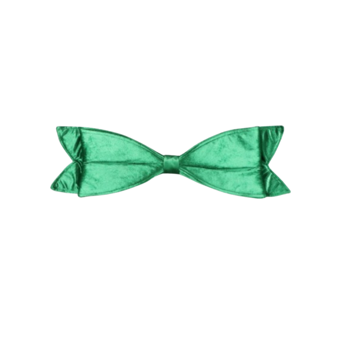 14" Outdoor Velvet Bow Tie Bow - Green - UV Treated Green- 16" — view 1