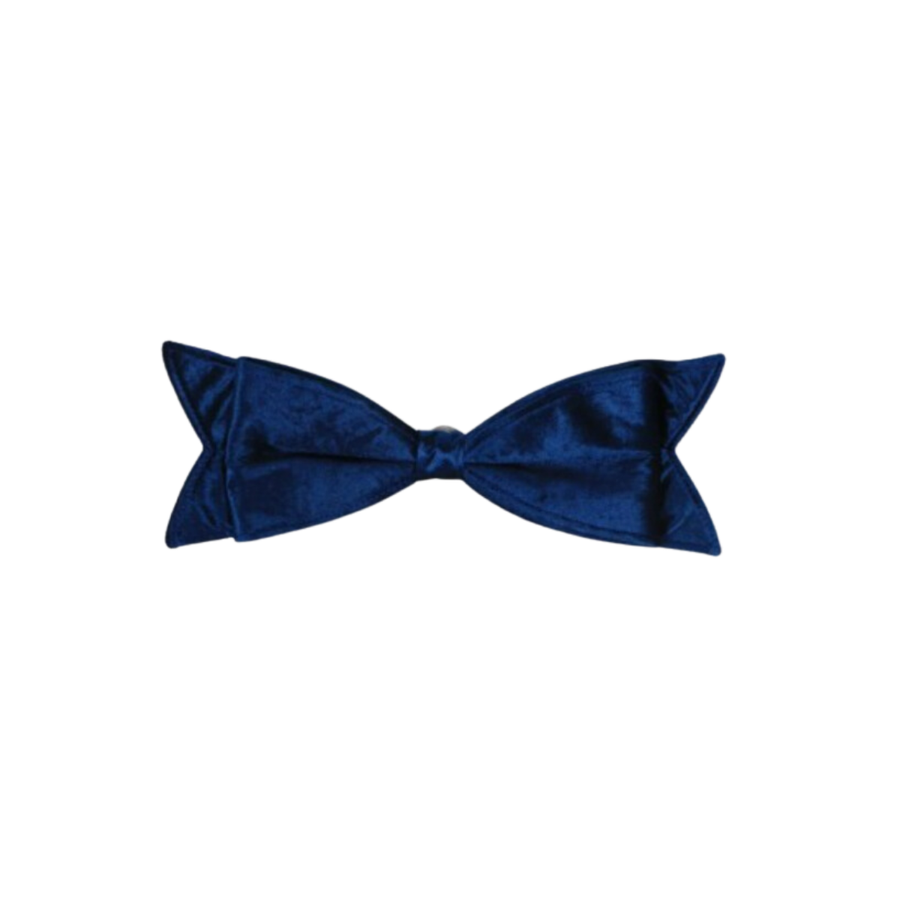 16" Outdoor Velvet Bow Tie Bow - Midnight Blue - UV Treated Midnight Blue- 16"