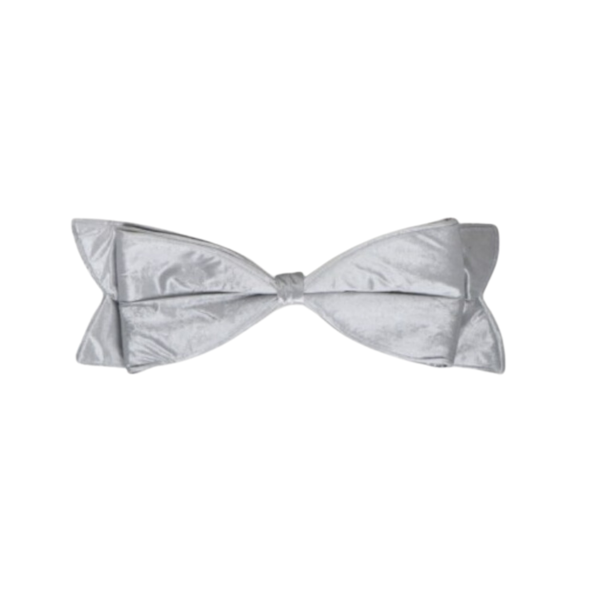 24" Outdoor Velvet Bow Tie Bow - Silver - UV Treated Silver- 24" — view 1
