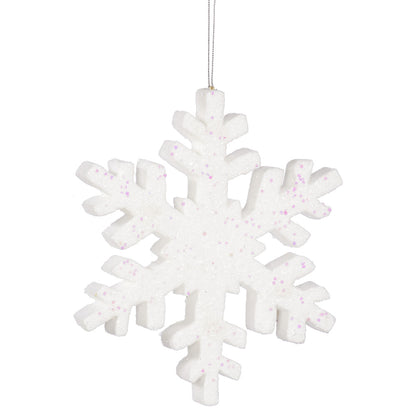 4" Outdoor Glitter Snowflake Ornament - White White- 8" — view 1