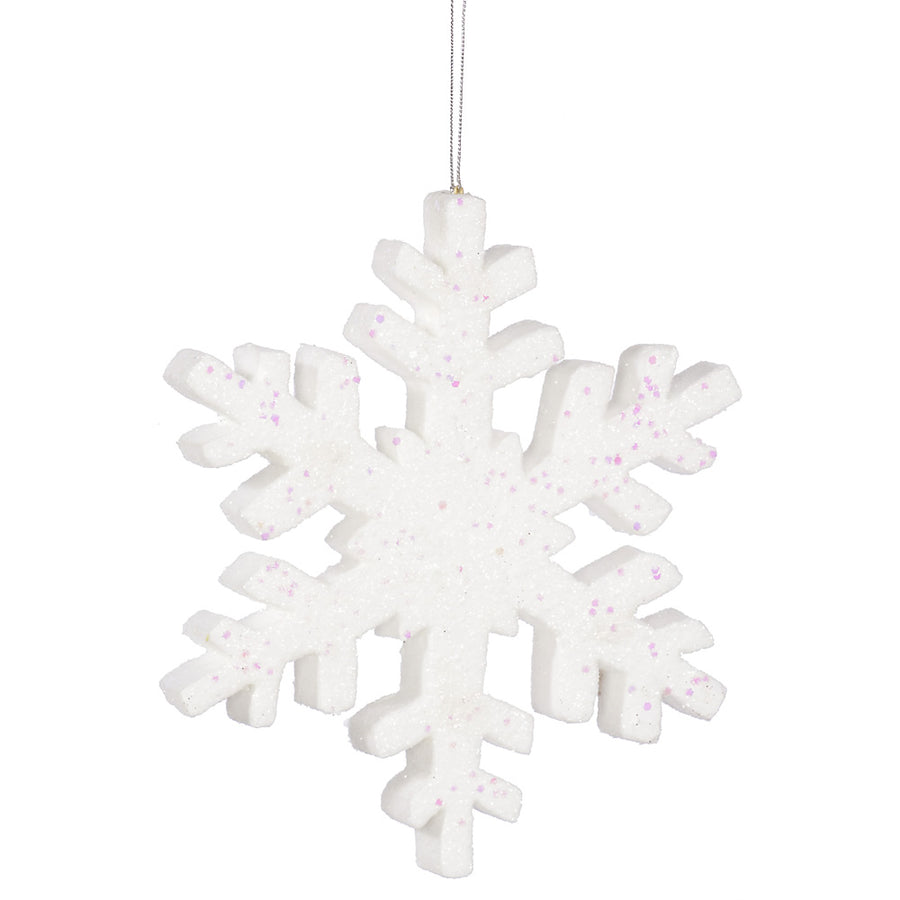 4" Outdoor Glitter Snowflake Ornament - White White- 8"