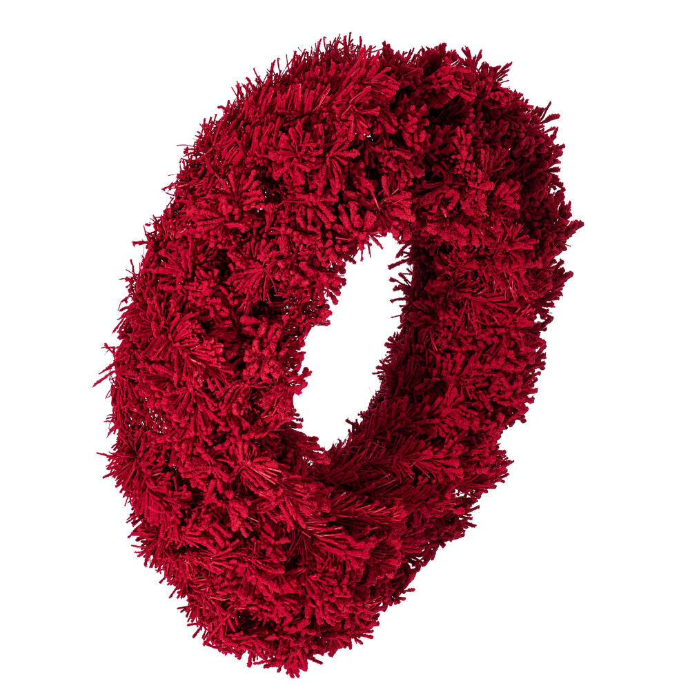 Designer Flocked Wreath - Red and Lime Green — view 6