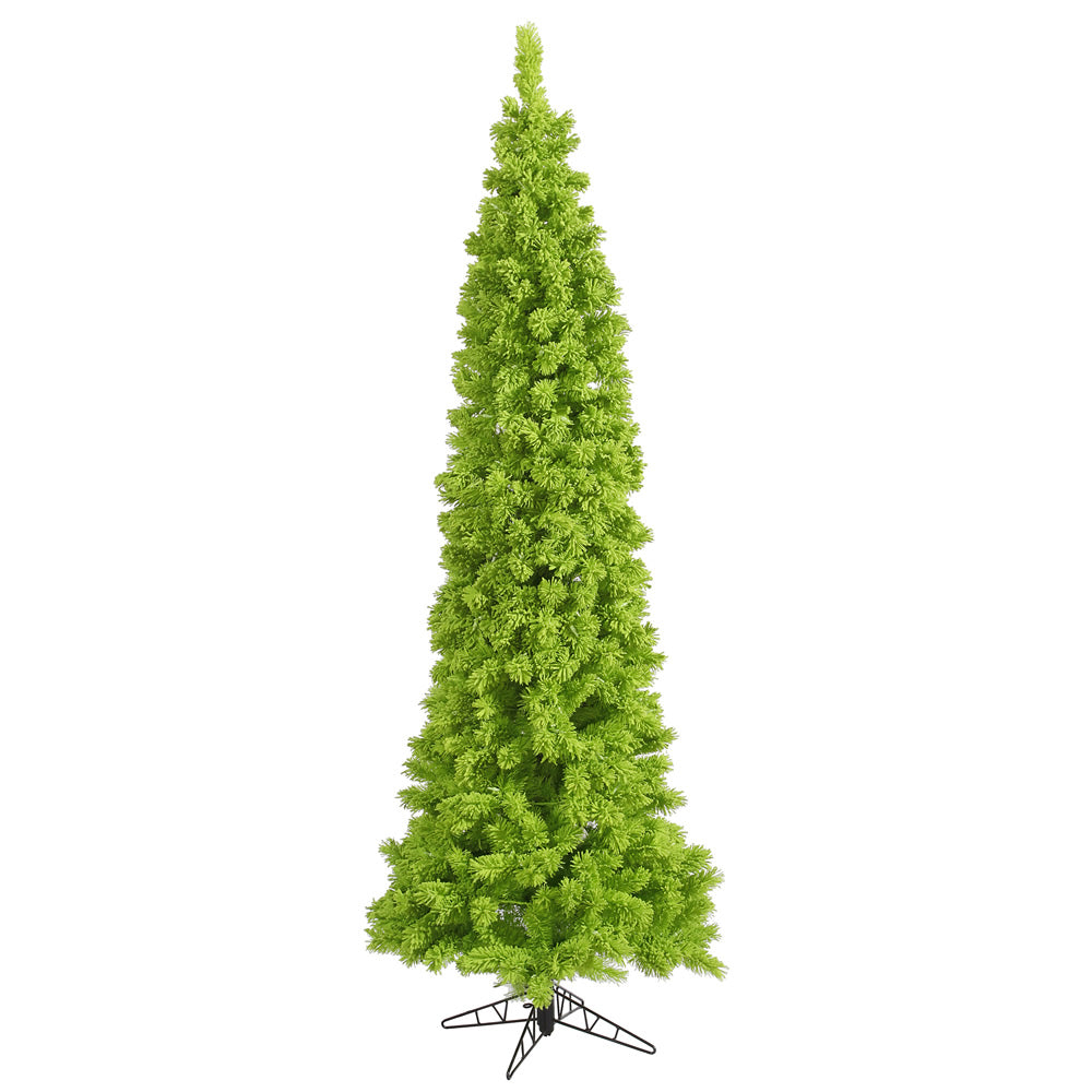 9' Designer Flocked Christmas Tree - Lime Green - Unlit Lime Green- Unlit- 9' X 43" — view 1