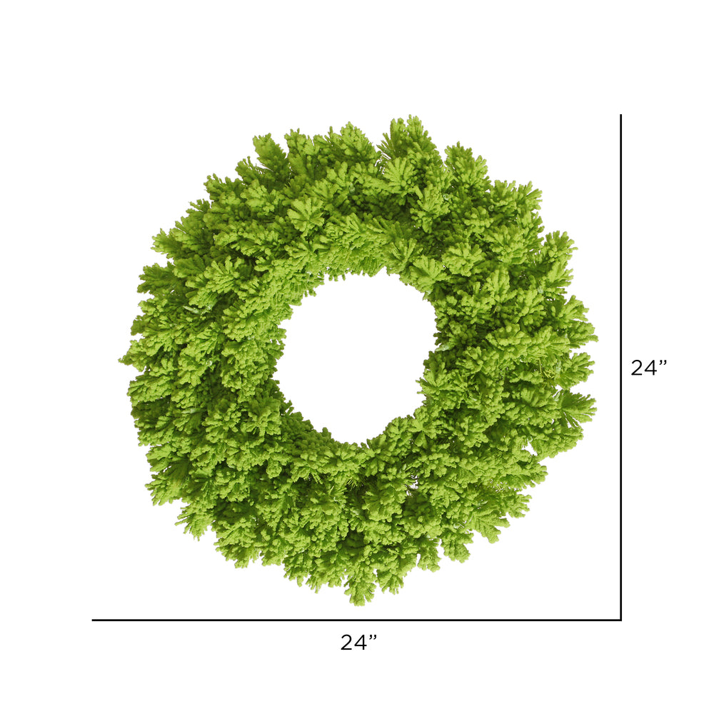 Designer Flocked Wreath - Red and Lime Green — view 4