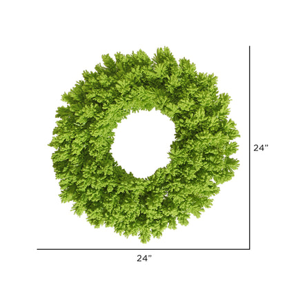 Designer Flocked Wreath - Red and Lime Green — view 4