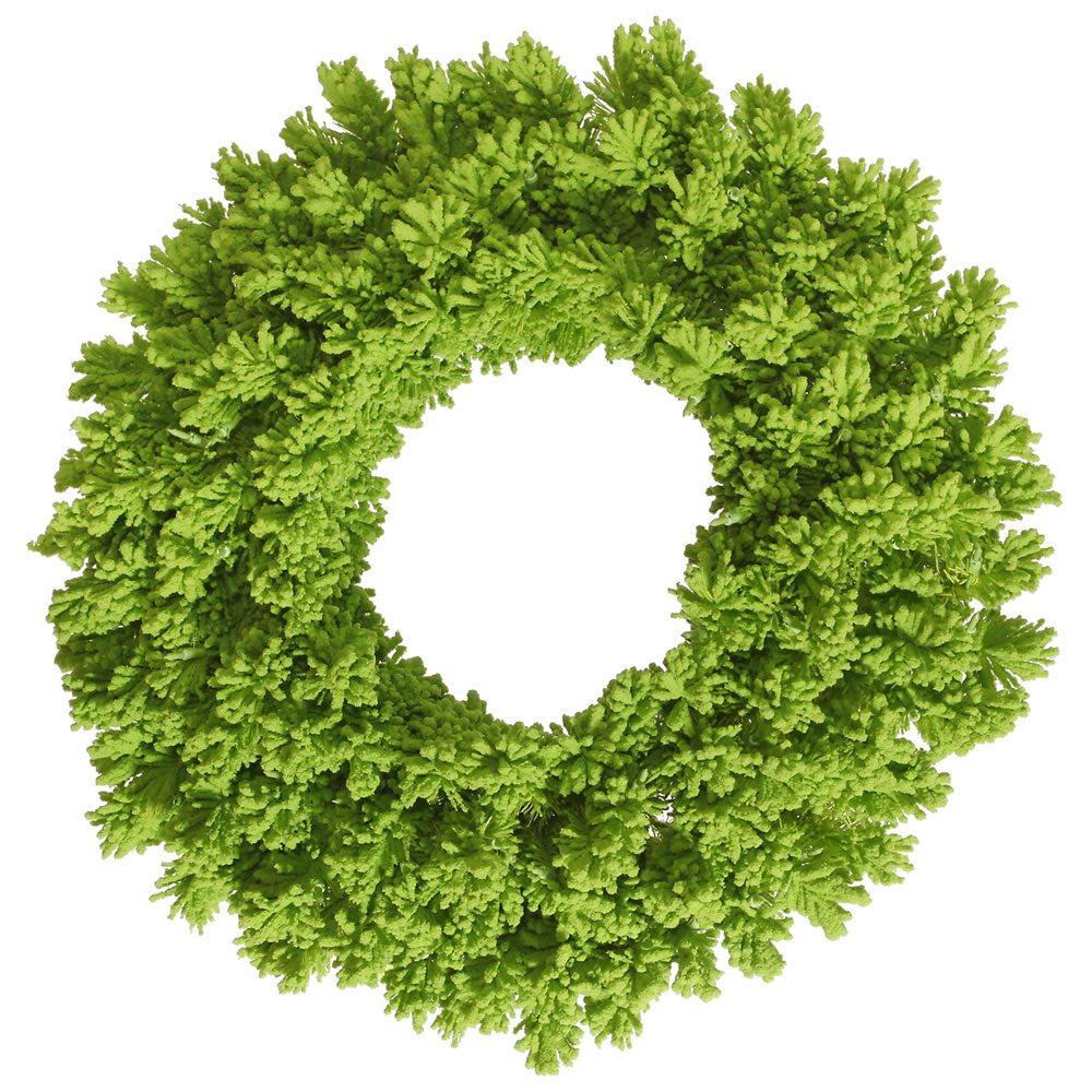 Designer Flocked Wreath - Red and Lime Green — view 3