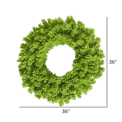Designer Flocked Wreath - Red and Lime Green — view 5