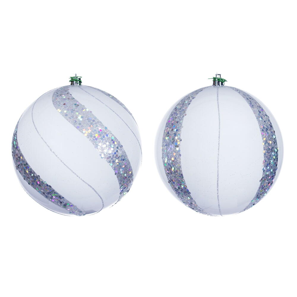 White Pearl Sequin Ball Ornaments