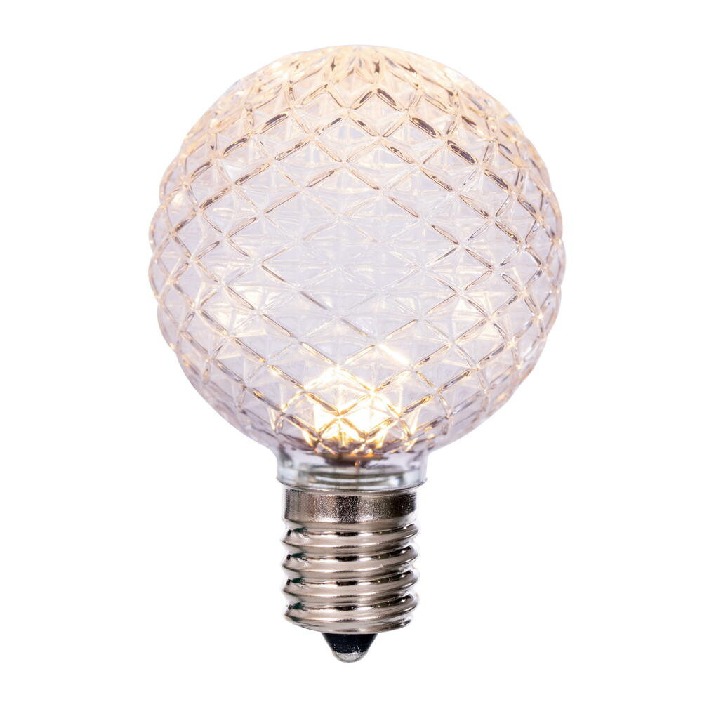 LED G50 Faceted Bulb - PURE WHITE Pure White — view 1