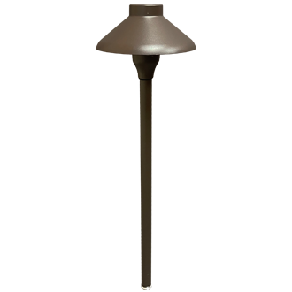 Fresno 2W Aluminum Integrated China-Hat Pathlight - 12 Volts - Bronze