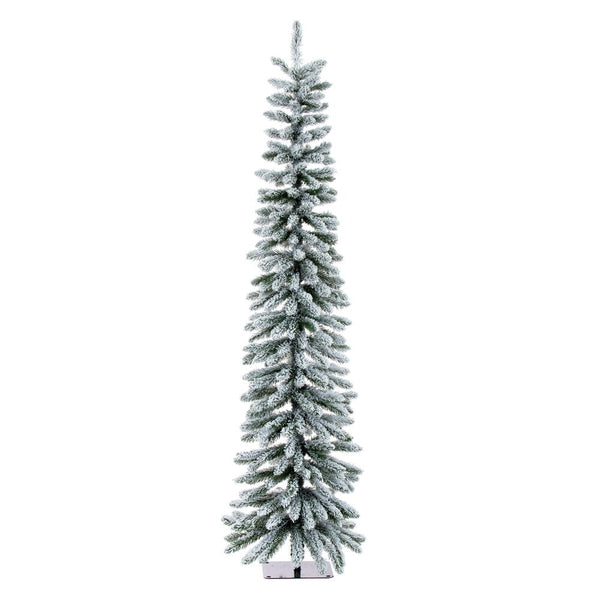 6' x 19" Snowy Flocked Alpine Tree