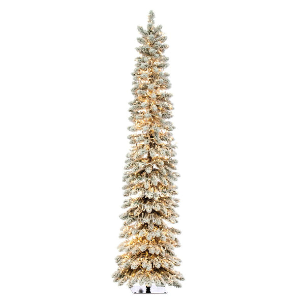 6' x 19" Snowy Flocked Alpine Tree