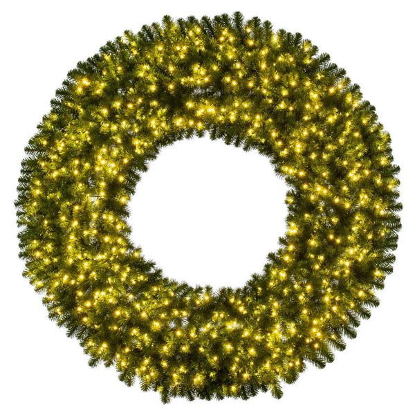 60" Commercial Sequoia Pine Wreath - Warm White