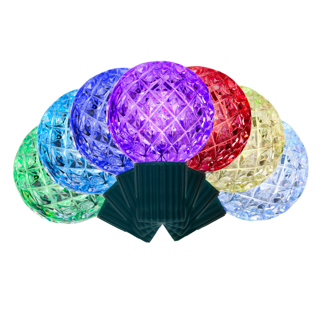 Pink LED G40 - TrueLit Pro Faceted Bulb Pink — view 2