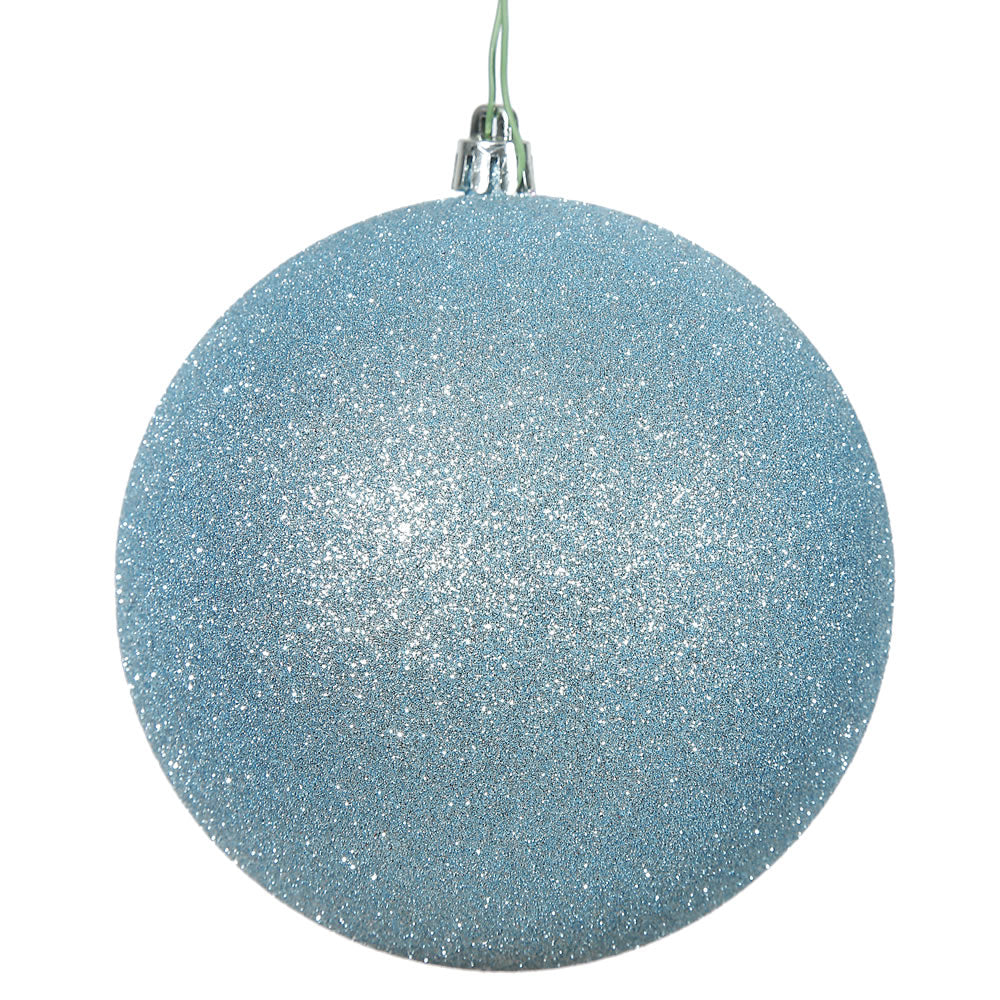 4" Shatterproof Ball Ornament - Baby Blue - Glitter - Set of 4 6" (Set of 4)- Glitter – Bag of 4 — view 4