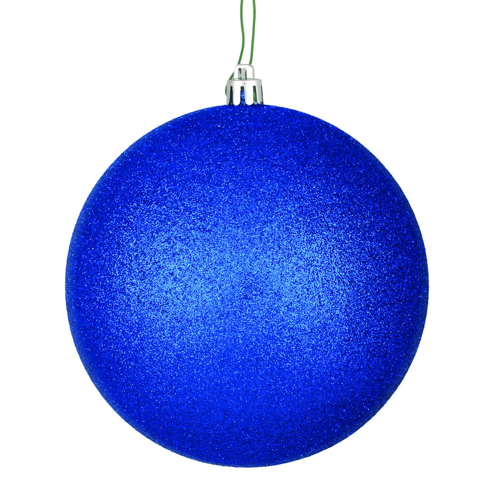 4" Pearl Ball Ornament Assortment - Midnight Blue - Pearl - Set of 4 10" (Single)- Glitter — view 1