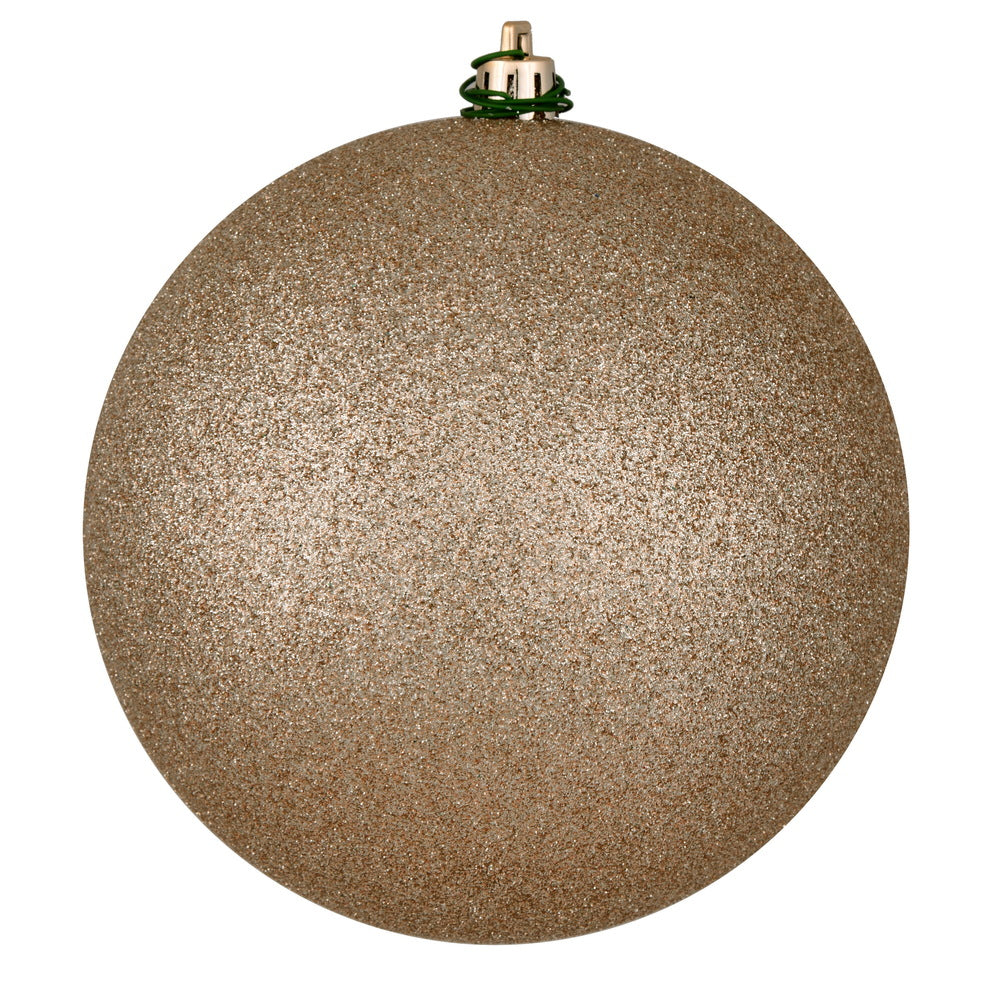 4" Shatterproof Ball Ornament - Oat - Glitter - Bag of 6 — view 1