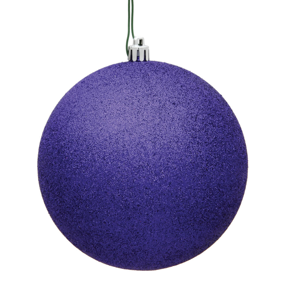 4" Shatterproof Ball Ornament - Purple - Sequin - Set of 4 6" (Set of 4)- Glitter – Bag of 4 — view 4
