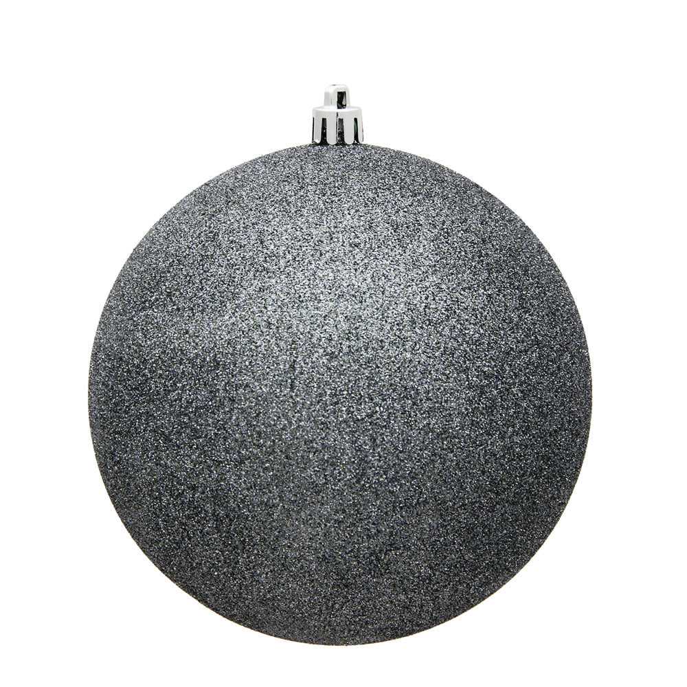4" Shatterproof Ball Ornament - Pewter - Candy - UV Treated - Bag of 6 — view 2