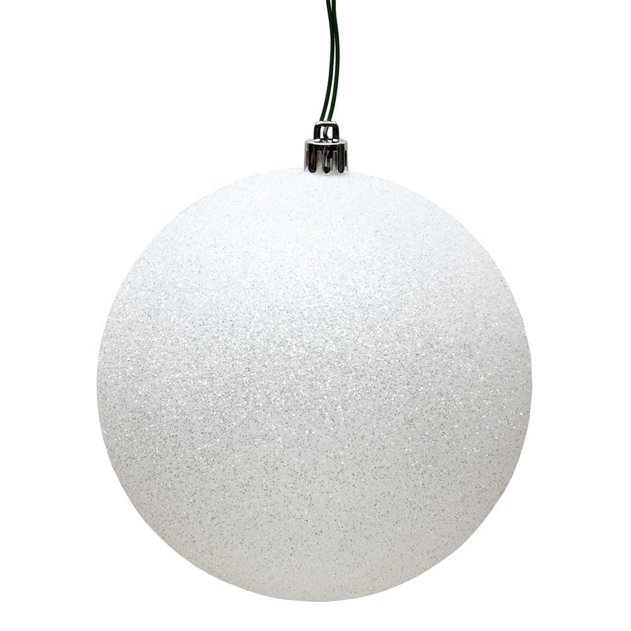 8" UV Treated Ball Ornament - White - Glitter Glitter (UV)