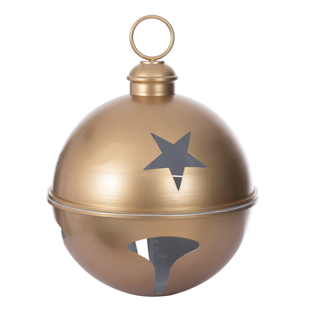 20" Matte Iron Bell Ornament - Gold Gold — view 2