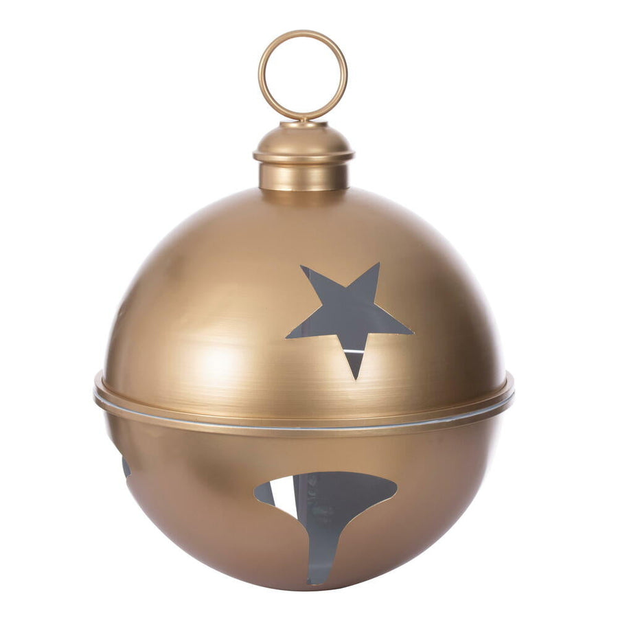 20" Matte Iron Bell Ornament - Gold Gold